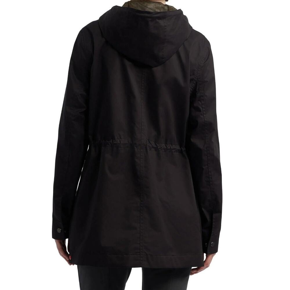 [WOMENS XL] Hunter Adela Waterproof Long Rain Jacket Lightweight Black Solid XL - Picture 4 of 9
